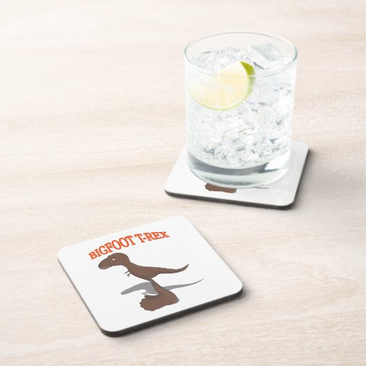Bigfoot T-Rex Zeichnend Getränkeuntersetzer (Rechte Seite)