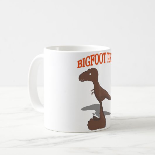 Bigfoot T-Rex Zeichnend Kaffeetasse (Vorderseite Links)
