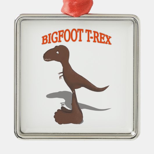 Bigfoot T-Rex Zeichnend Ornament Aus Metall (Vorne)