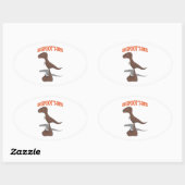 Bigfoot T-Rex Zeichnend Ovaler Aufkleber (Blatt)