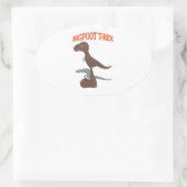 Bigfoot T-Rex Zeichnend Ovaler Aufkleber (Tasche)