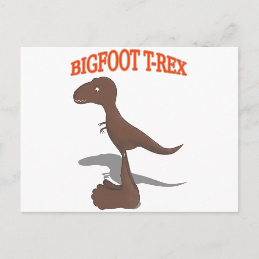 Bigfoot T-Rex Zeichnend Postkarte (Vorderseite)