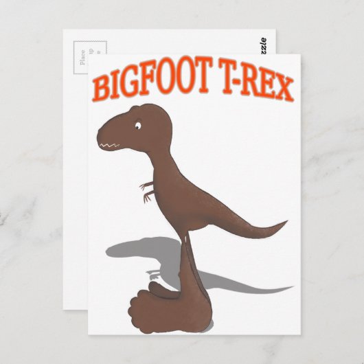 Bigfoot T-Rex Zeichnend Postkarte (Vorne/Hinten)