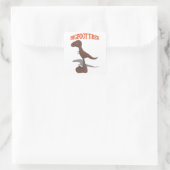 Bigfoot T-Rex Zeichnend Quadratischer Aufkleber (Tasche)