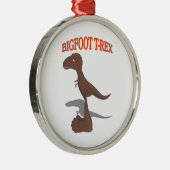 Bigfoot T-Rex Zeichnend Silbernes Ornament (Rechts)