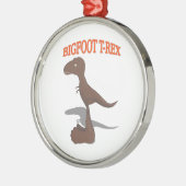 Bigfoot T-Rex Zeichnend Silbernes Ornament (Links)