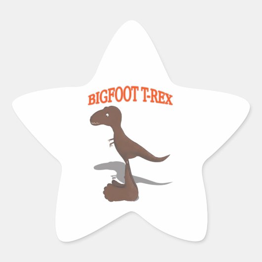 Bigfoot T-Rex Zeichnend Stern-Aufkleber (Vorderseite)