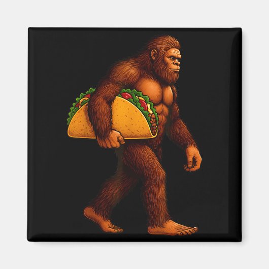 Bigfoot Taco Sasquatch Walking Taco Funny Shirt Me Magnet (Vorne)