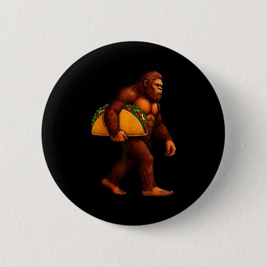 Bigfoot Taco Sasquatch Walking Taco Lustiges Shirt Button (Vorderseite)