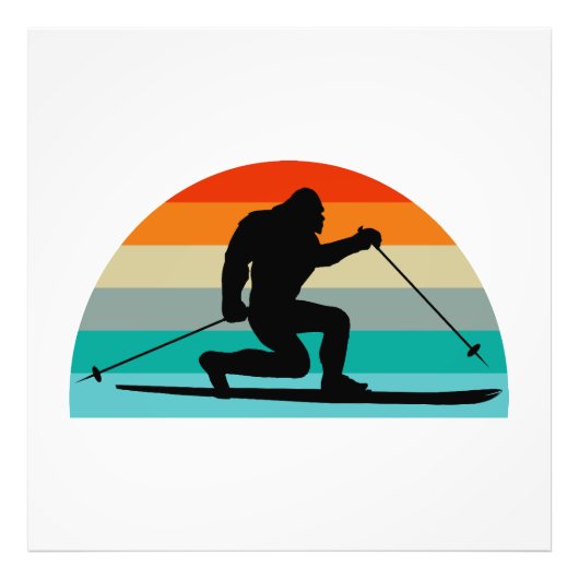 Bigfoot Telemark Skifahren Rainbow Fotodruck (Vorne)