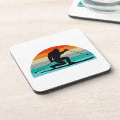 Bigfoot Telemark Skifahren Rainbow Getränkeuntersetzer (Linke Seite)