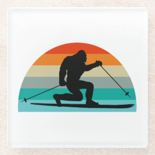 Bigfoot Telemark Skifahren Rainbow Glasuntersetzer