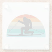 Bigfoot Telemark Skifahren Rainbow Glasuntersetzer (Rückseite)