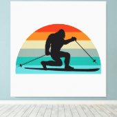 Bigfoot Telemark Skifahren Rainbow Leinwanddruck (Insitu (Holzboden))
