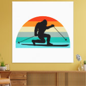 Bigfoot Telemark Skifahren Rainbow Leinwanddruck (Insitu (Wohnzimmer))