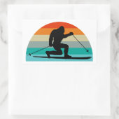 Bigfoot Telemark Skifahren Rainbow Rechteckiger Aufkleber (Tasche)