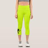 Bigfoot Tennis Player auf optischem Gelben Hinterg Capri Leggings (Vorderseite)
