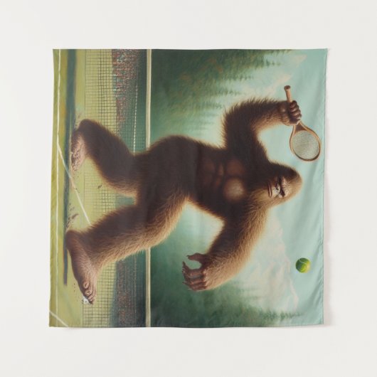 Bigfoot Tennis Wandteppich (Vorderseite (Horizontal))