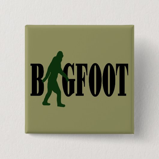Bigfoot Text & Green Squatch Grafik Button (Vorderseite)
