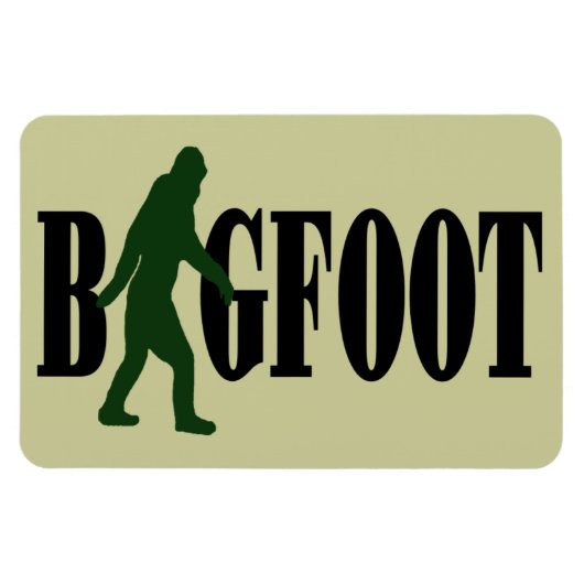 Bigfoot Text & Green Squatch Grafik Magnet (Horizontal)