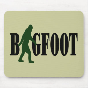 Bigfoot Text & Green Squatch Grafik Mousepad