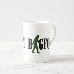 Bigfoot Text & Green Squatch Grafik Porzellantasse