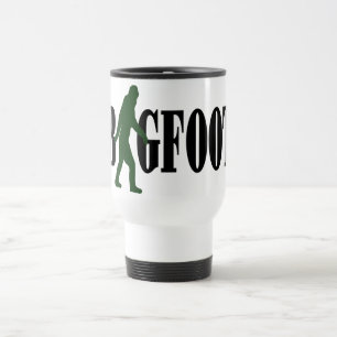 Bigfoot Text & Green Squatch Grafik Reisebecher