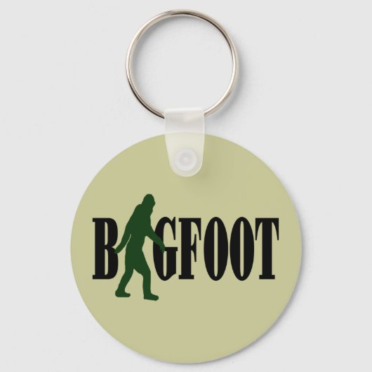 Bigfoot Text & Green Squatch Grafik Schlüsselanhänger (Vorderseite)