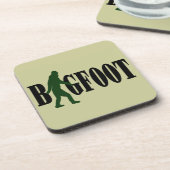 Bigfoot Text & Green Squatch Grafik Untersetzer (Linke Seite)