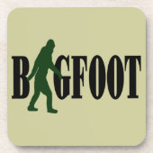 Bigfoot Text & Green Squatch Grafik Untersetzer (Vorderseite)