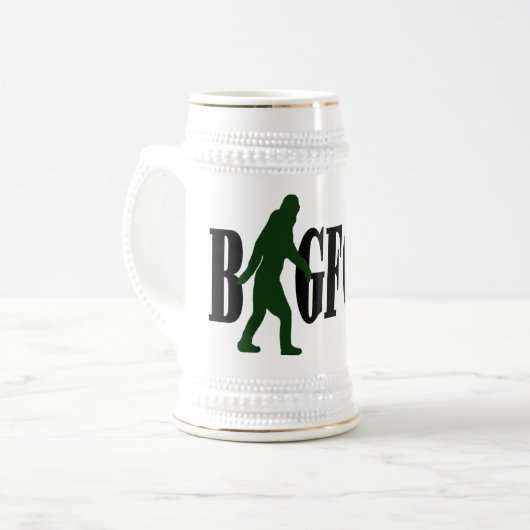 Bigfoot-Text u. grüne squatch Grafik Bierglas (Vorderseite Links)