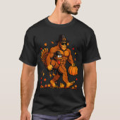 Bigfoot Thanksgiving Turkey Funny Thanksgiving Sas T-Shirt (Vorderseite)