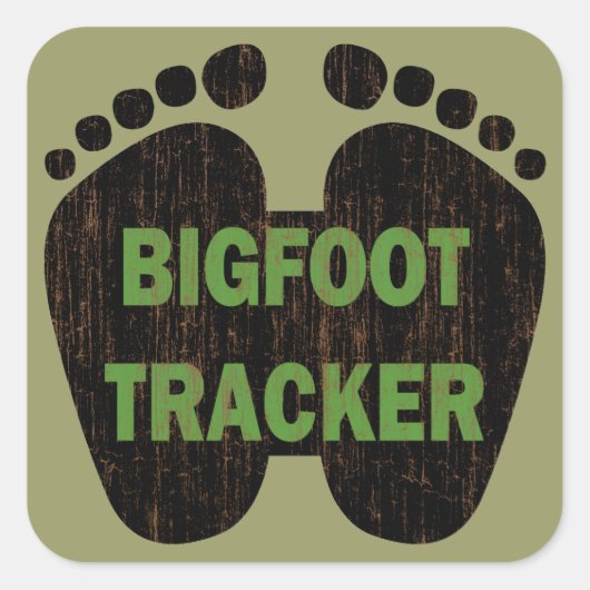 Bigfoot Tracker Quadratischer Aufkleber (Vorderseite)