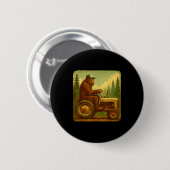 Bigfoot Tractor Farmer Design For Men Farming Farm Button (Vorne & Hinten)