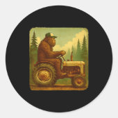 Bigfoot Tractor Farmer Design For Men Farming Farm Runder Aufkleber (Vorderseite)