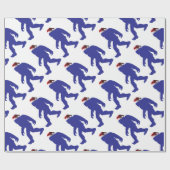 Bigfoot Tragen eines Weihnachtshutes Geschenkpapier (Flach)