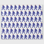 Bigfoot Tragen eines Weihnachtshutes Geschenkpapier (Flach)