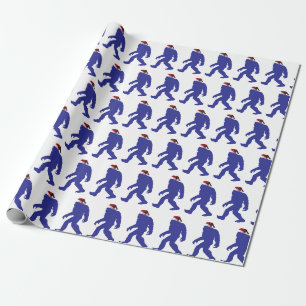 Bigfoot Tragen eines Weihnachtshutes Geschenkpapier