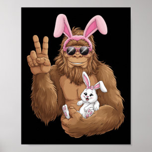 Bigfoot Tragend sonnige Ohren Umarmung Rabbit Oste Poster