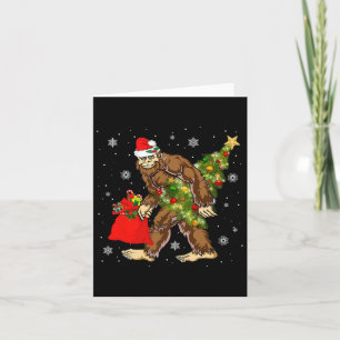 Bigfoot Tragend Weihnachtsbaum Sasquatch Glaube Karte
