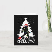 Bigfoot Tragend Weihnachtsbaum Sasquatch Glaube Karte (Vorderseite)