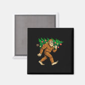 Bigfoot Tragend Weihnachtsbaum Sasquatch Glaube Magnet (Vorderseite/Rückseite)