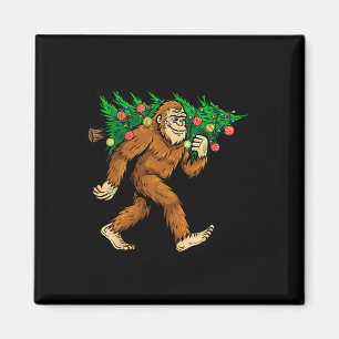 Bigfoot Tragend Weihnachtsbaum Sasquatch Glaube Magnet