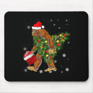 Bigfoot Tragend Weihnachtsbaum Sasquatch Glaube Mousepad