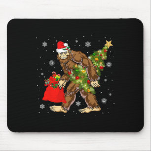 Bigfoot Tragend Weihnachtsbaum Sasquatch Glaube Mousepad