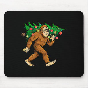 Bigfoot Tragend Weihnachtsbaum Sasquatch Glaube Mousepad