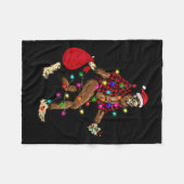 Bigfoot Tragend Weihnachtsbaum Sasquatch Pajama Fleecedecke (Vorderseite (Horizontal))