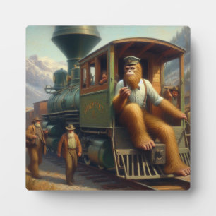 Bigfoot Train Engineer Fotoplatte