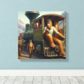 Bigfoot Train Engineer Leinwanddruck (Insitu (Holzboden))