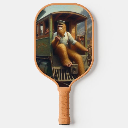 Bigfoot Train Engineer Pickleball Schläger (Vorderseite)